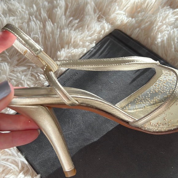 STUART WEITZMAN GLITTER SLING BACK HEELS NWOT - Picture 16 of 17